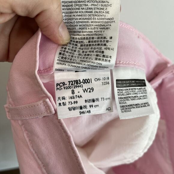 Levi’s Women’s Chino Pants 8 Pink Ankle Cropped Tapered Stretch Mid Rise Cotton - Picture 6 of 6